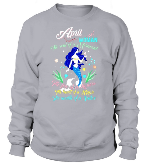 April Woman The Soul Of A Mermaid Glitter T-shirt Sweatshirt Unisex