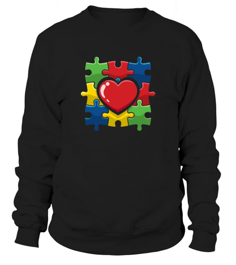 Colorful Puzzle Heart Be Kind Autism Awareness Sweatshirt Unisex