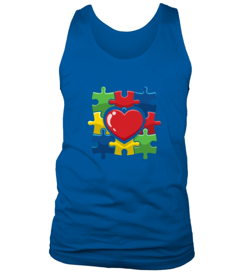 Colorful Puzzle Heart Be Kind Autism Awareness Tank Top Unisex