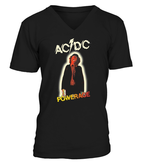 AC/DC Powerage Album 1978 Rock Legend Band V-Neck T-shirt