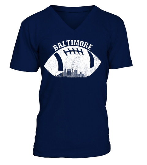 Baltimore Skyline Football Fan Vintage Baltimore V-Neck T-shirt