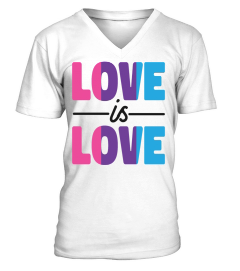 Bisexual Bi Pride Flag Love Is V-Neck T-shirt