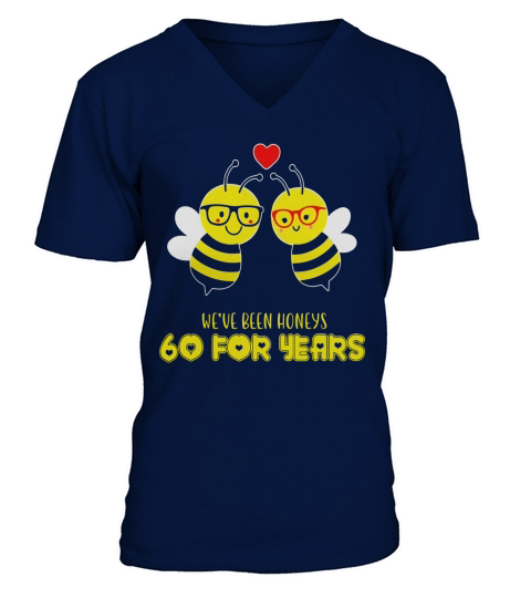 Cute Gift For 60th Wedding Anniversary. Couple Shirt. V-Neck T-shirt