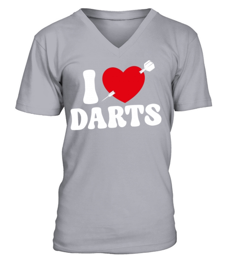 Darts Heart Vintage I Love Darts V-Neck T-shirt