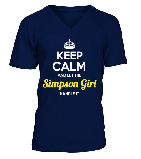 keep calm and let the Simpson girl handle it V-Neck T-shirt