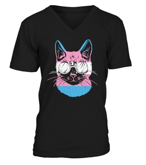 Transgender Cat Kitten Trans LGBTQ Transsexual V-Neck T-shirt