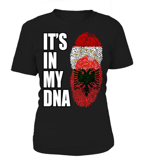 Tajikistani And Albanian Vintage Heritage DNA Flag Women's T-Shirt