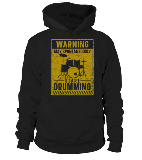 Drummer Drum Set Vintage Warning Hoodie Unisex
