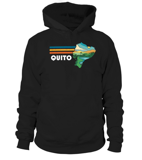 Quito Ecuador Vintage Landscape Map Hoodie Unisex