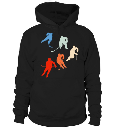 Retro Hockey Player Vintage Ice Hockey Hoodie Unisex