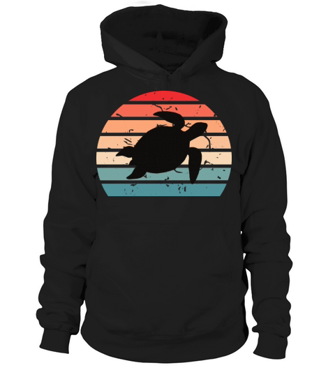 Vintage Sunset Swimming Sea Turtle Hoodie Unisex