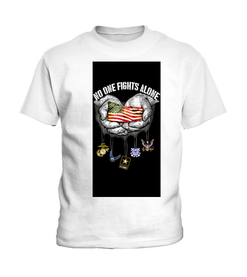 America Marine Corps Air Force Us Army Chatham Lighthouse No One Fights Alone shirt - Iphone 11 Case Kids T-Shirt