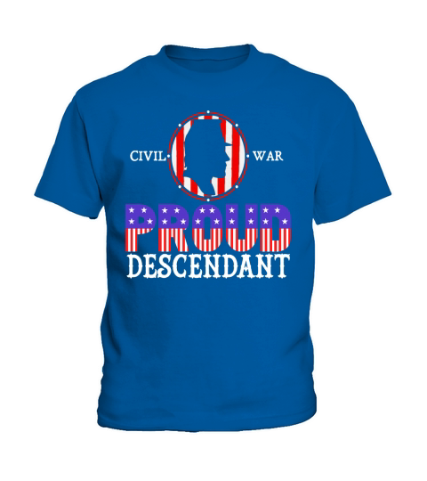 Proud Descendant of Civil War Soldier Veteran US Flag Shirt Kids T-Shirt