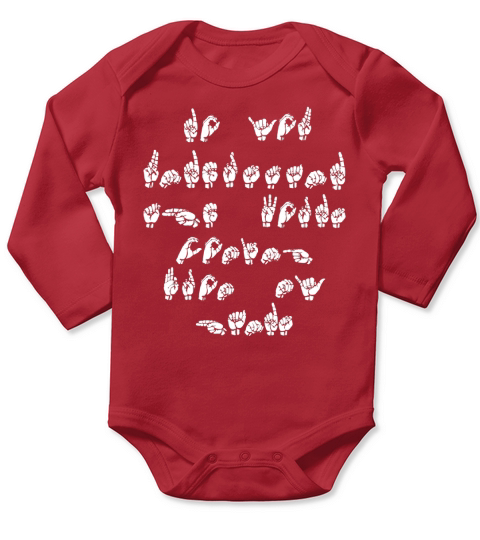 ASL American Sign language T shirt Long Sleeve Baby One-Piece