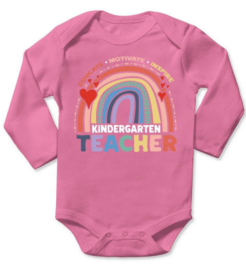 Educate Motivate Inspire Kindergarten Teacher Long Sleeve Baby One-Piece