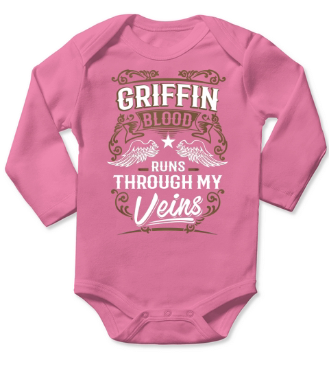 GRIFFIN Blood Runs Through My Veins Legend name gifts T Shirt Long Sleeve Baby One-Piece