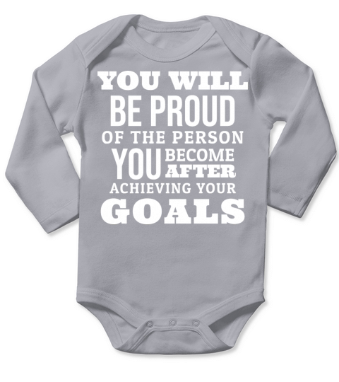Motivational Quote About Achieving Your Goals Long Sleeve Baby One-Piece