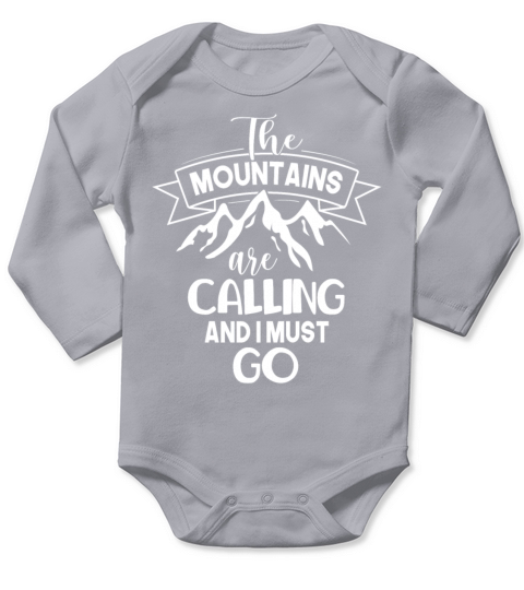 Mountains Are Calling Funny Mountain Camping Vacat Long Sleeve Baby One-Piece