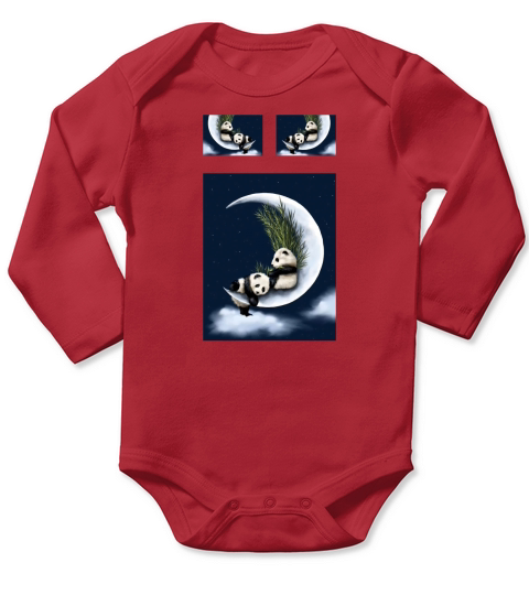 Panda And Moon Bedding Sets Long Sleeve Baby One-Piece