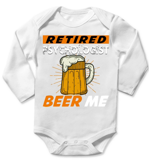 Retired Psychologist Beer Me Retirement Long Sleeve Baby One-Piece