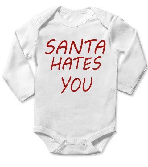 Santa hates Long Sleeve Baby One-Piece