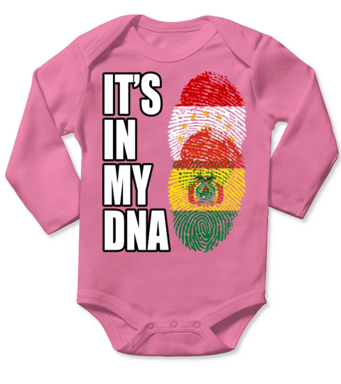 Tajikistani And Bolivian Vintage Heritage DNA Flag Long Sleeve Baby One-Piece