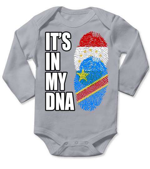 Tajikistani And Congolese Vintage Heritage DNA Fla Long Sleeve Baby One-Piece