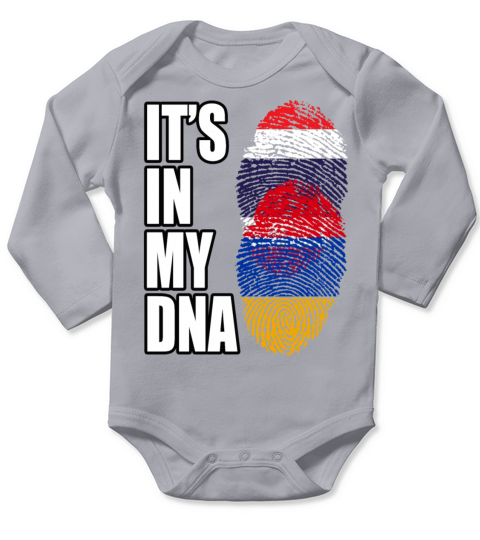 Thai And Armenian Vintage Heritage DNA Flag Long Sleeve Baby One-Piece