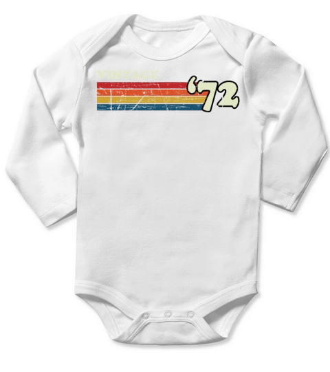 VINTAGE 72 RETRO STRIPES Long Sleeve Baby One-Piece