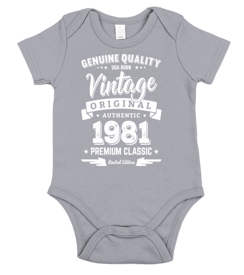 Born in 1981 Vintage Birthday T-Shirt - Made in 1981 Shirts Short Sleeve Baby One-Piece