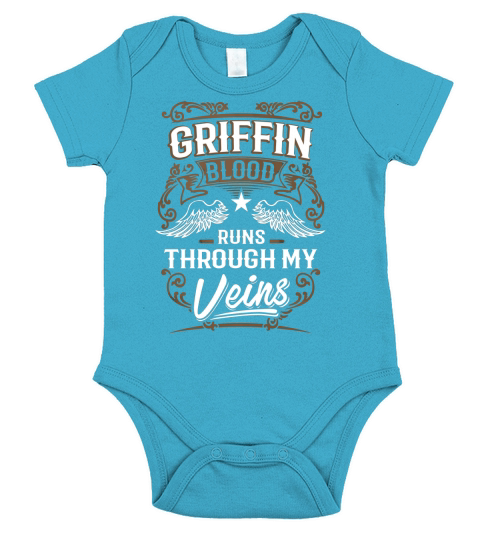 GRIFFIN Blood Runs Through My Veins Legend name gifts T Shirt Short Sleeve Baby One-Piece