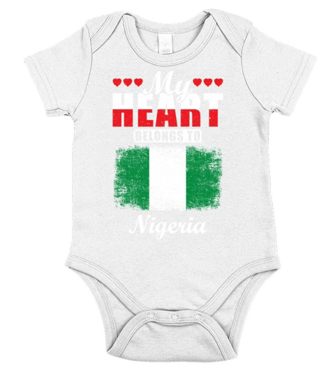 My Heart Belongs to NIgeria Short Sleeve Baby One-Piece