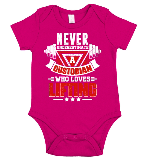 Never Underestimate Custodian Gym Workout Fitness Short Sleeve Baby One-Piece