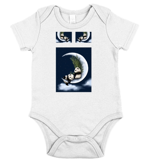 Panda And Moon Bedding Sets Short Sleeve Baby One-Piece