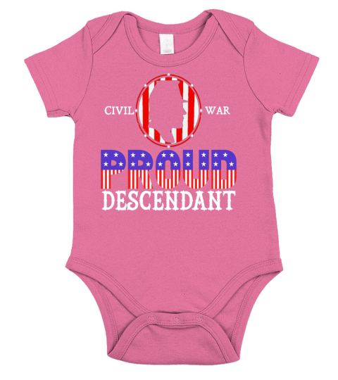Proud Descendant of Civil War Soldier Veteran US Flag Shirt Short Sleeve Baby One-Piece