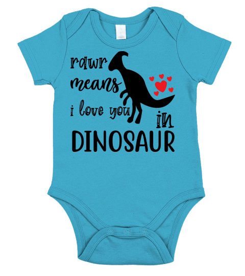 Rawr means i love you in dinosaur Short Sleeve Baby One-Piece