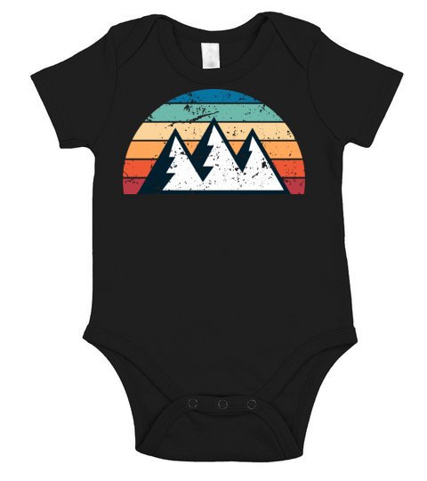 Retro Mountaineering Sunset Vintage climbing Short Sleeve Baby One-Piece