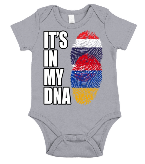 Thai And Armenian Vintage Heritage DNA Flag Short Sleeve Baby One-Piece