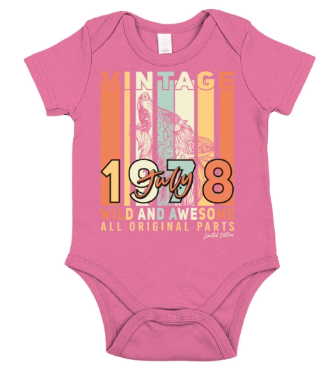 Year Of Construction 1978 In July Short Sleeve Baby One-Piece
