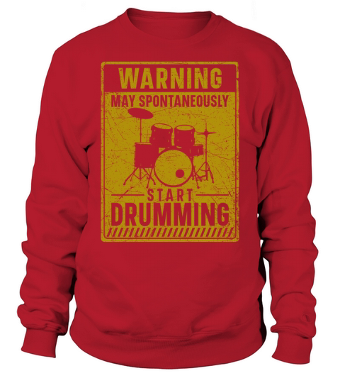 Drummer Drum Set Vintage Warning Sweatshirt Unisex