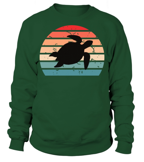 Vintage Sunset Swimming Sea Turtle Sweatshirt Unisex