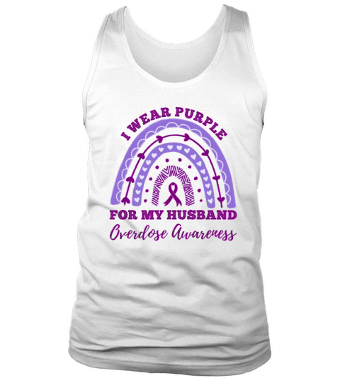 I Wear Purple For My Husband Overdose Awareness Tank Top Unisex