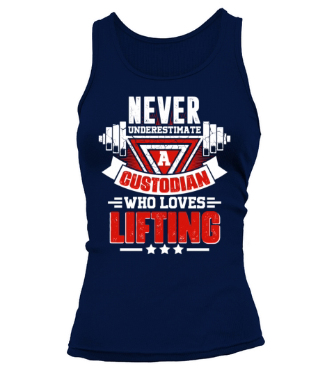 Never Underestimate Custodian Gym Workout Fitness Tank top Woman