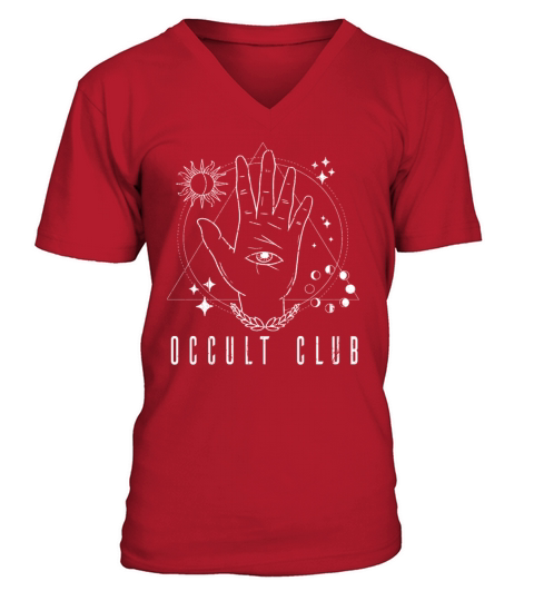 All Seeing Eye Tarot Card Occult Club Gothic V-Neck T-shirt