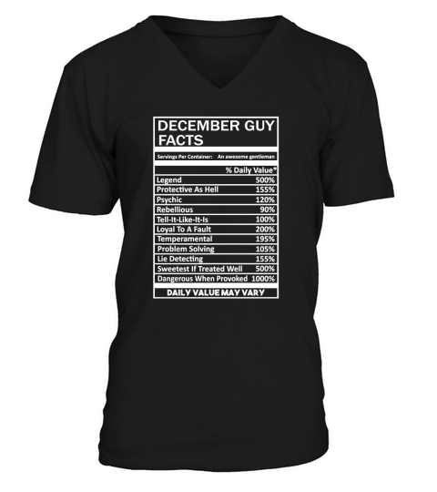 DECEMBER GUY FACTS V-Neck T-shirt