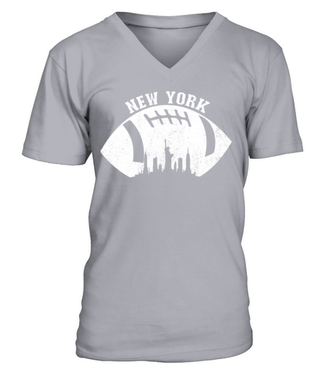 New York Skyline Football Fan Vintage New York V-Neck T-shirt