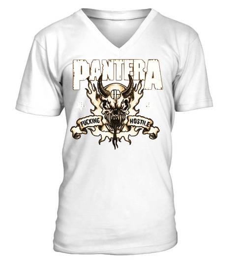 Pantera Skull Rock Band V-Neck T-shirt