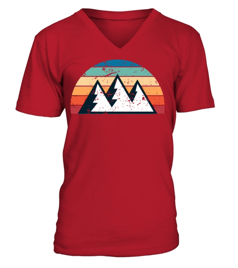 Retro Mountaineering Sunset Vintage climbing V-Neck T-shirt