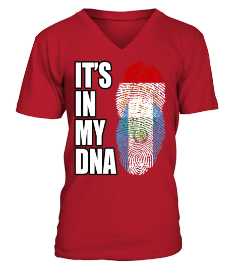 Tajikistani And Guatemalan Vintage Heritage DNA Fl V-Neck T-shirt