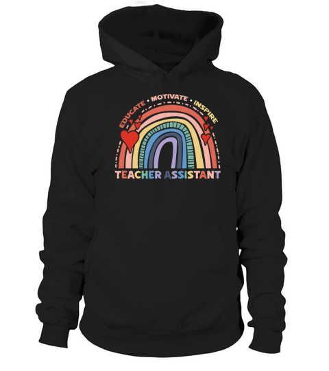 Educate Motivate Inspire Teacher Assistant Boho Hoodie Unisex